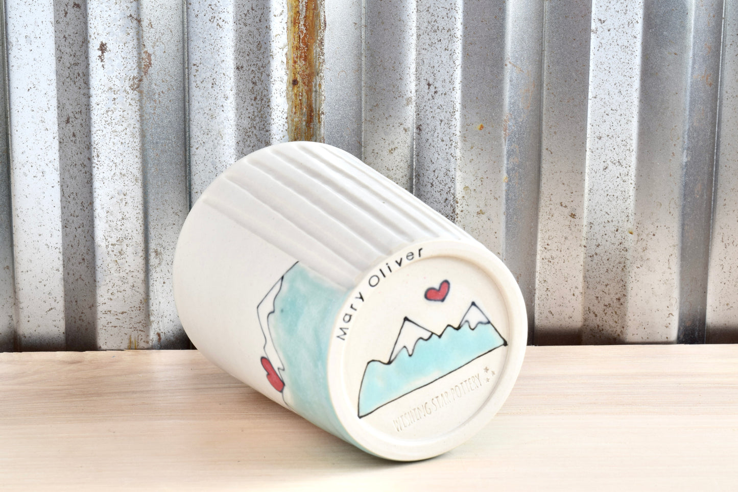 Mary Oliver Seafoam Mountain Heart Tumbler