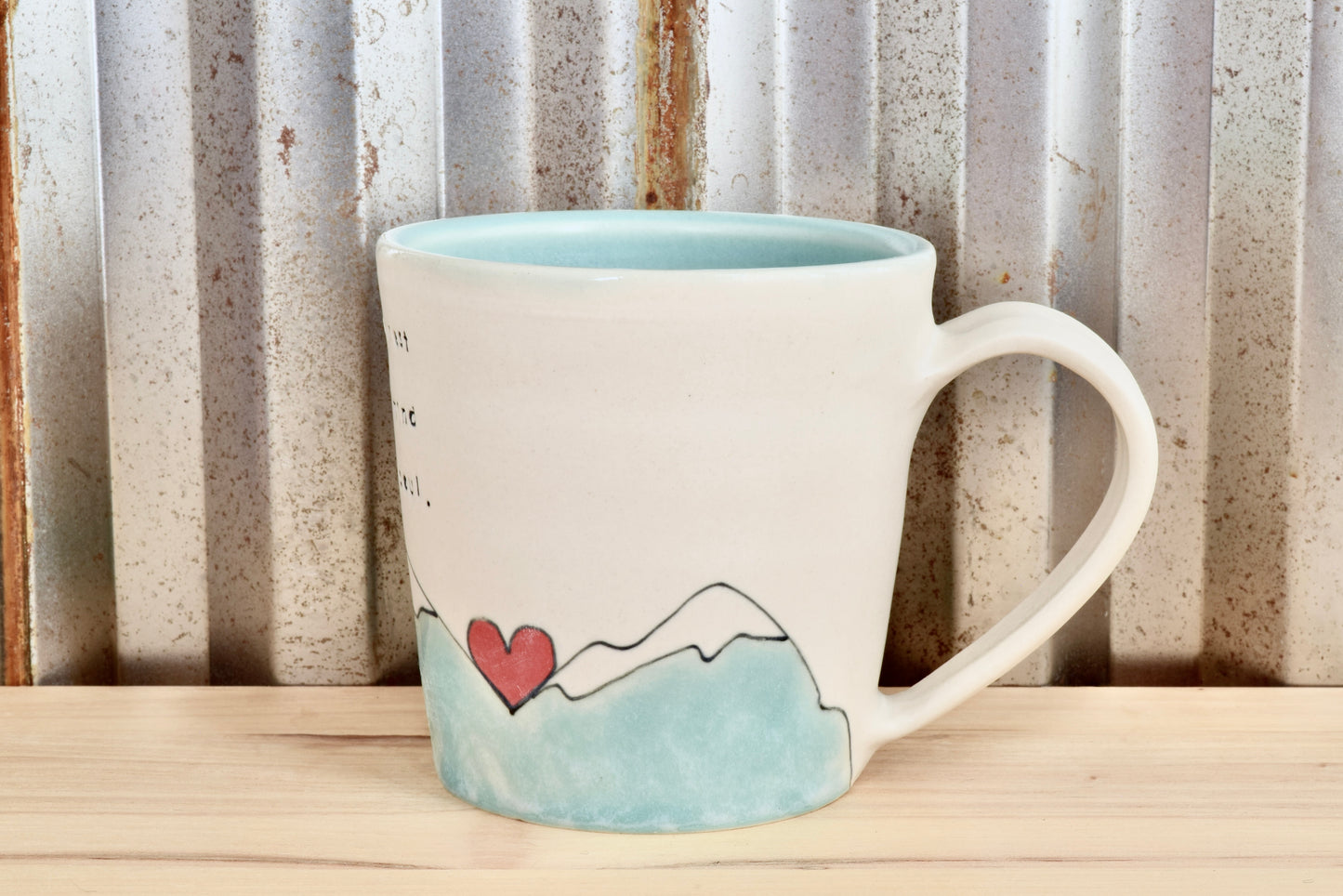 Muir Seafoam Find my Soul Mountain Heart Mug