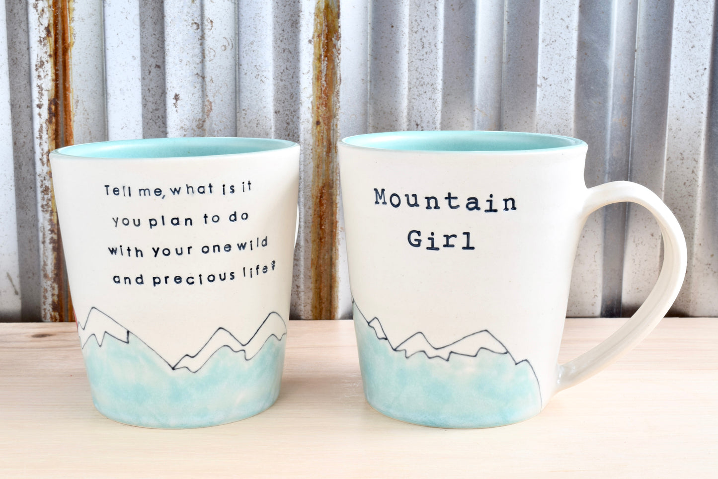 Mountain Girl Seafoam Mountain Heart Mug