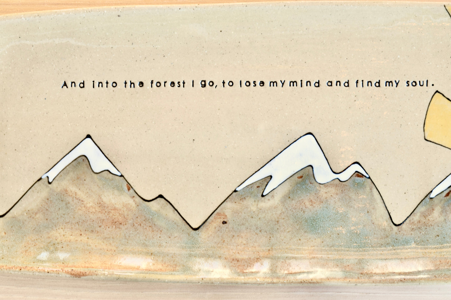 John Muir Find my Soul Sunrise Mountain Serving Plattter