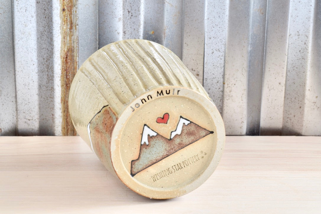 John Muir Hiker Mountain Heart Tumbler