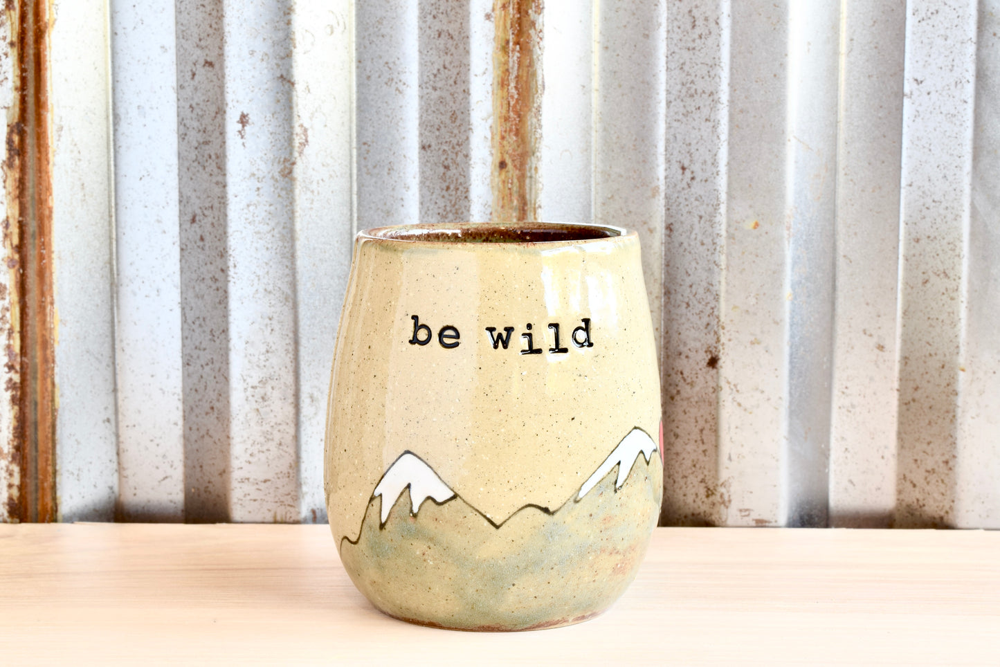 Be Wild Mountain Heart Wine Tumbler