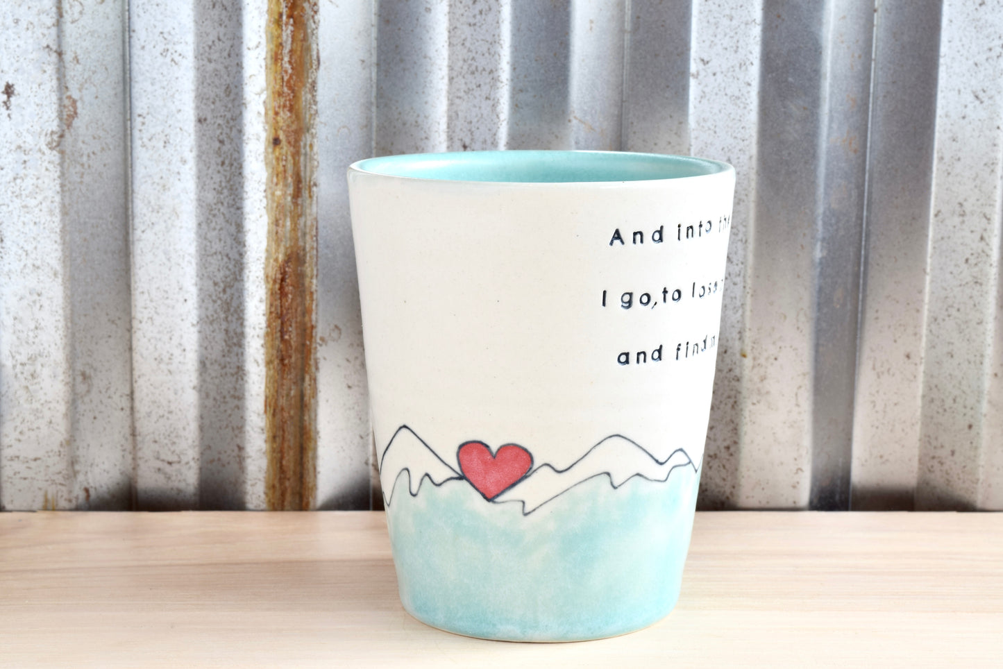 Muir Seafoam Find my Soul Mountain Heart Mug
