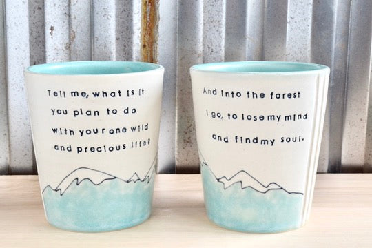 Muir Seafoam Find my Soul Mountain Heart Tumbler