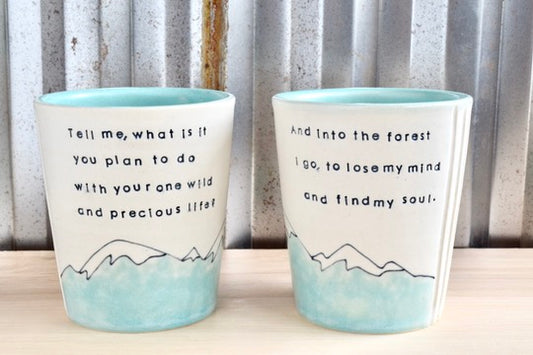 Mary Oliver Seafoam Mountain Heart Tumbler
