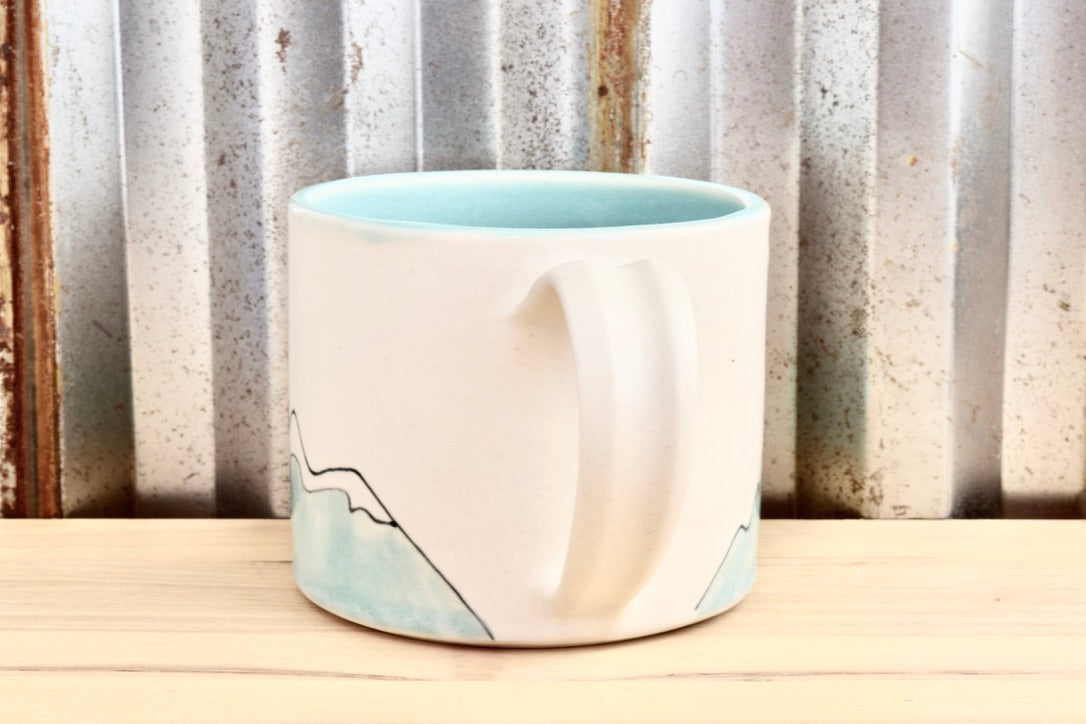 Muir Seafoam Find my Soul Mountain Heart Mug- Shortie