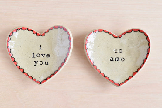 Heart Shaped Te Amo Ring Dish