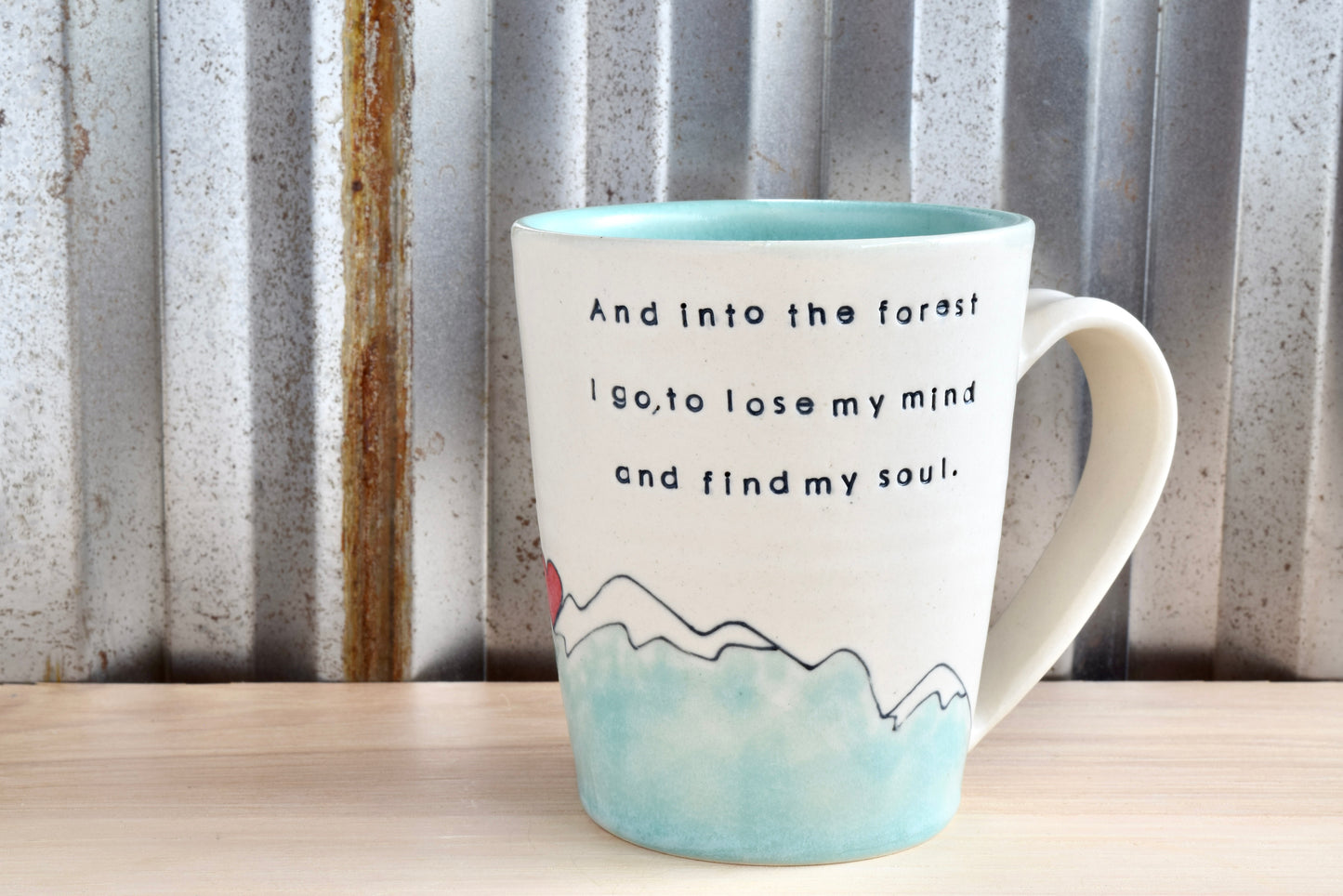 Muir Seafoam Find my Soul Mountain Heart Mug