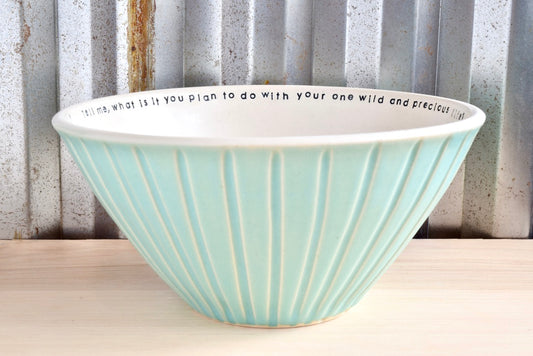 Mary Oliver Seafoam Mountain Heart Bowl