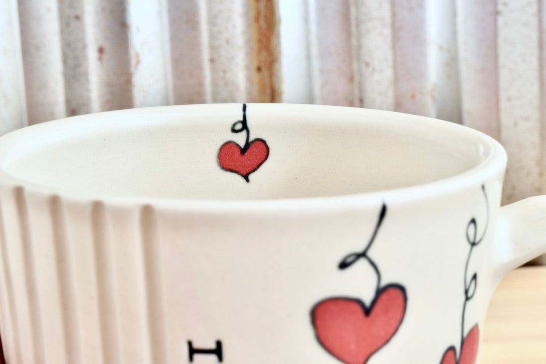 Tapered I love you. Heartstring Mug
