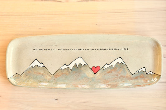 Mary Oliver Mountain Heart Serving Plate