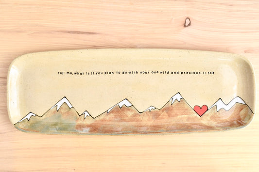 Mary Oliver Mountain Heart Serving Plate