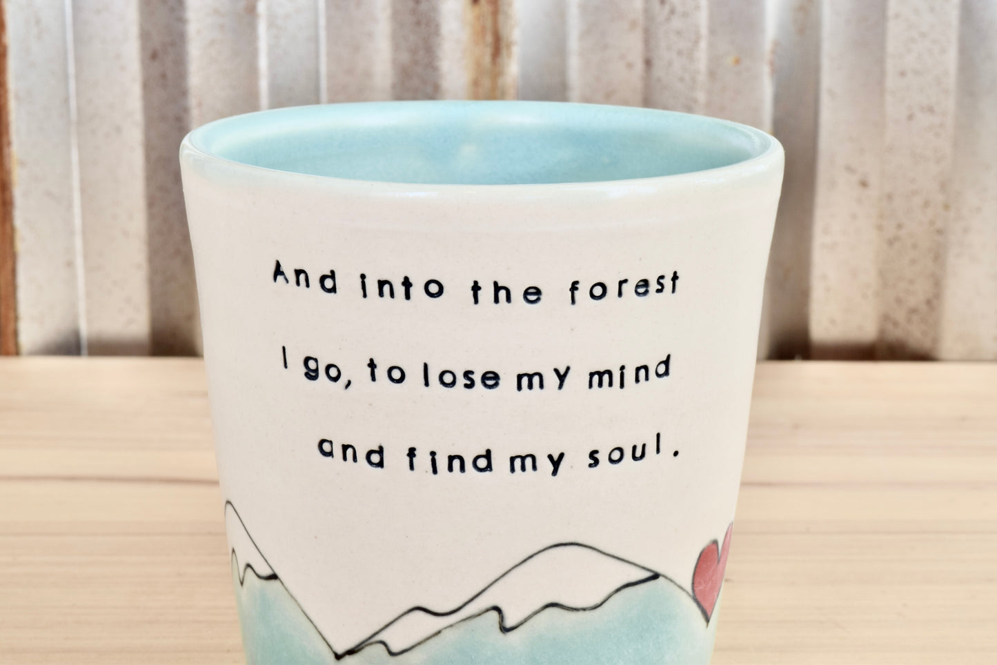 Muir Seafoam Find my Soul Mountain Heart Mug