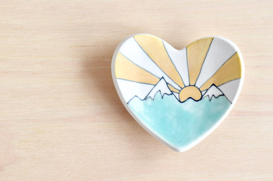 Seafoam Mountain Sunrise Ring Dish