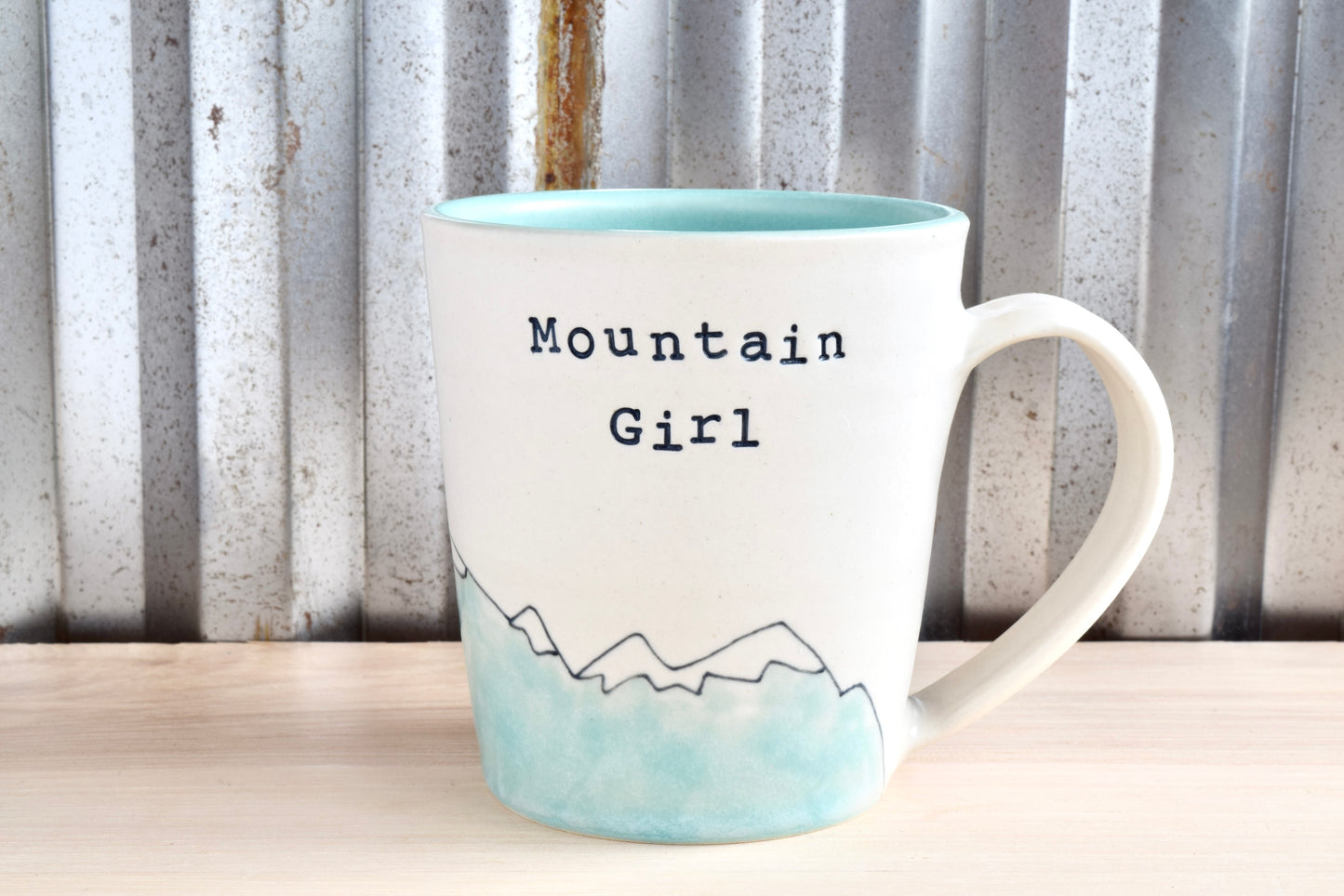 Mountain Girl Seafoam Mountain Heart Mug