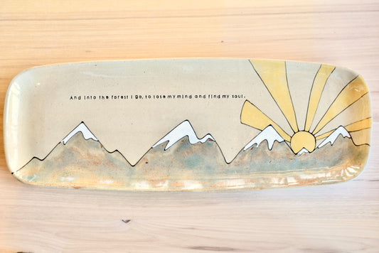 John Muir Find my Soul Sunrise Mountain Serving Plattter