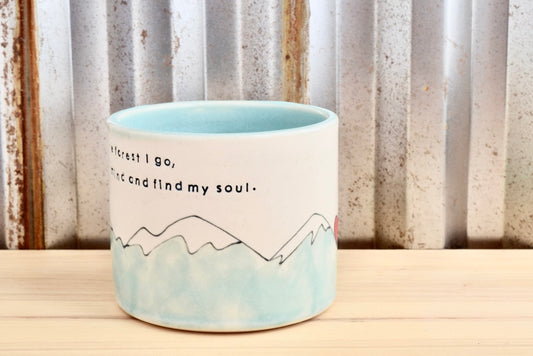 Muir Seafoam Find my Soul Mountain Heart Mug- Shortie