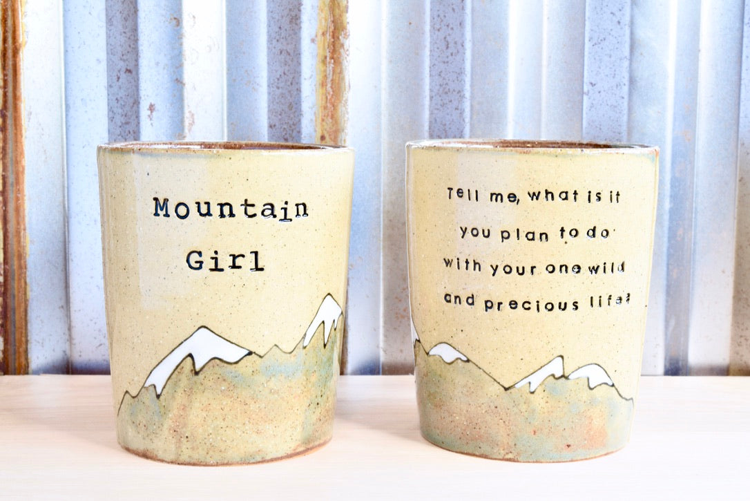 Mary Oliver Mountain Heart Tumbler