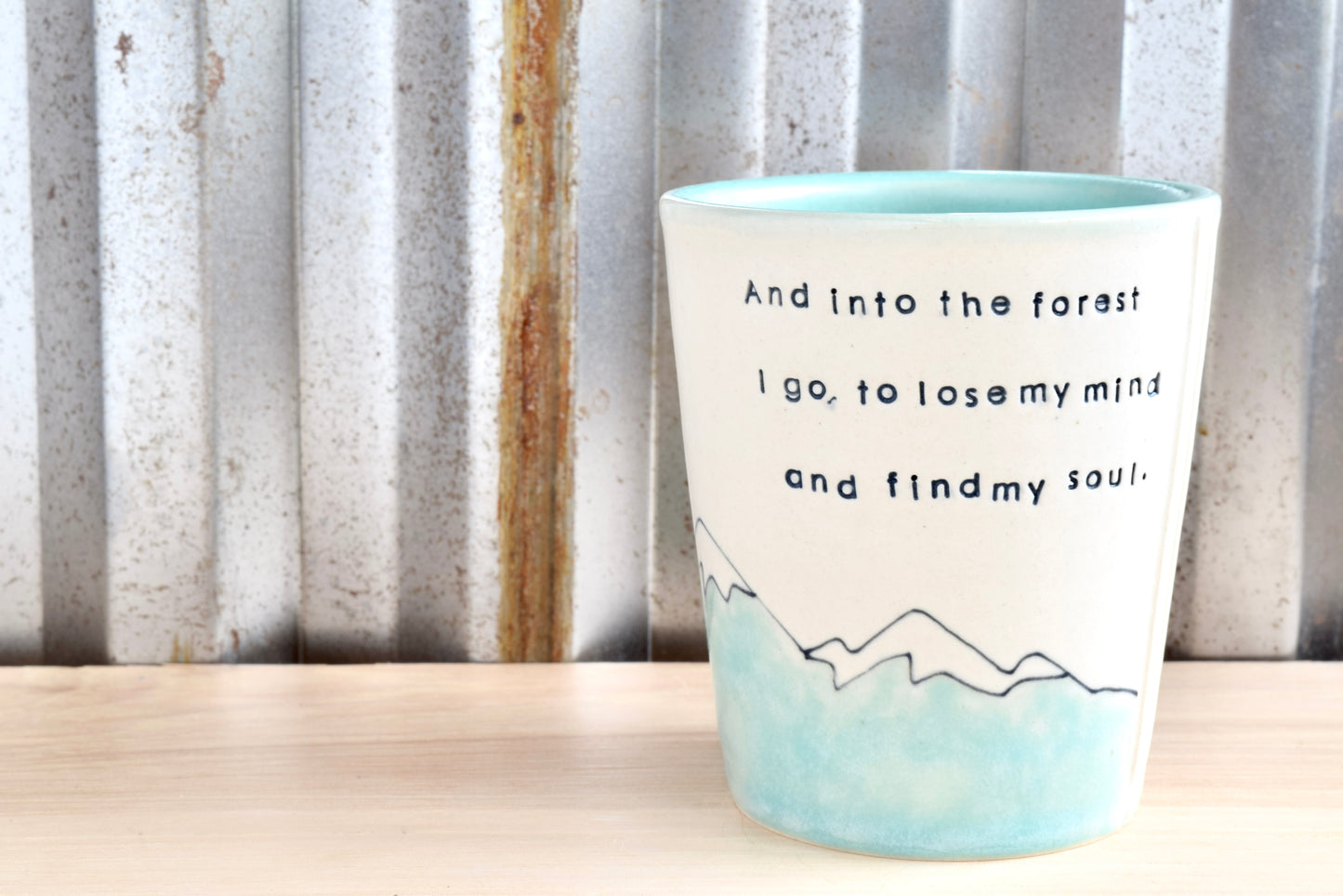 Muir Seafoam Find my Soul Mountain Heart Tumbler
