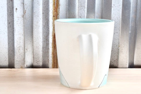 Mary Oliver Seafoam Mountain Heart Mug