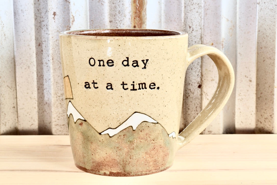 One Day at a Time Sunrise Mountain Mug