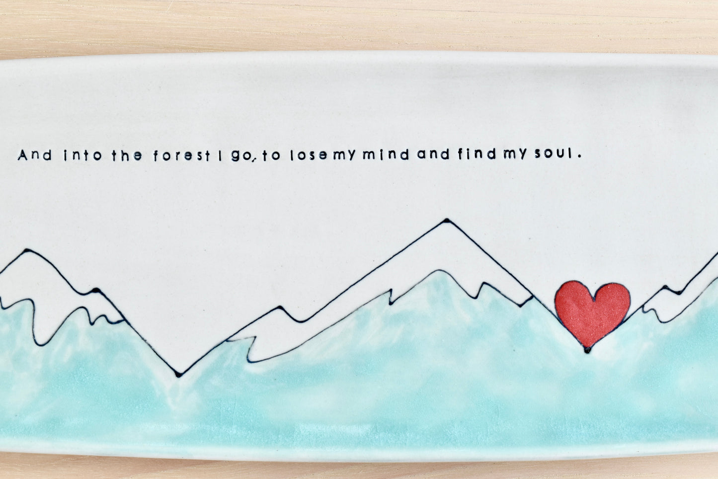 Muir Find My Soul Seafoam Mountains Serving Plate