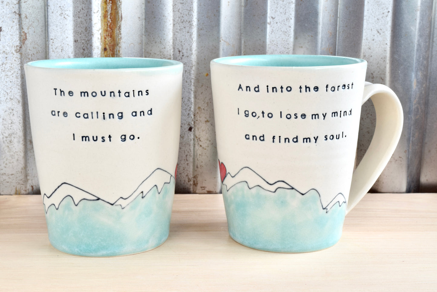 Muir Seafoam Find my Soul Mountain Heart Mug