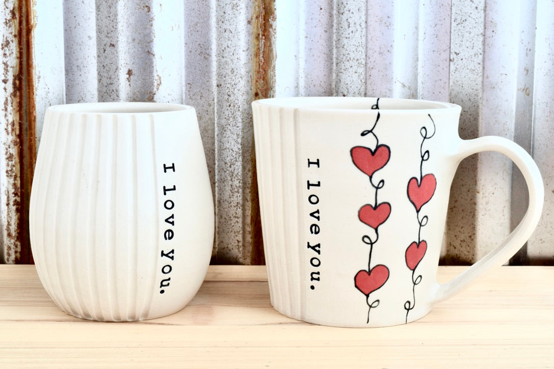 Tapered I love you. Heartstring Mug