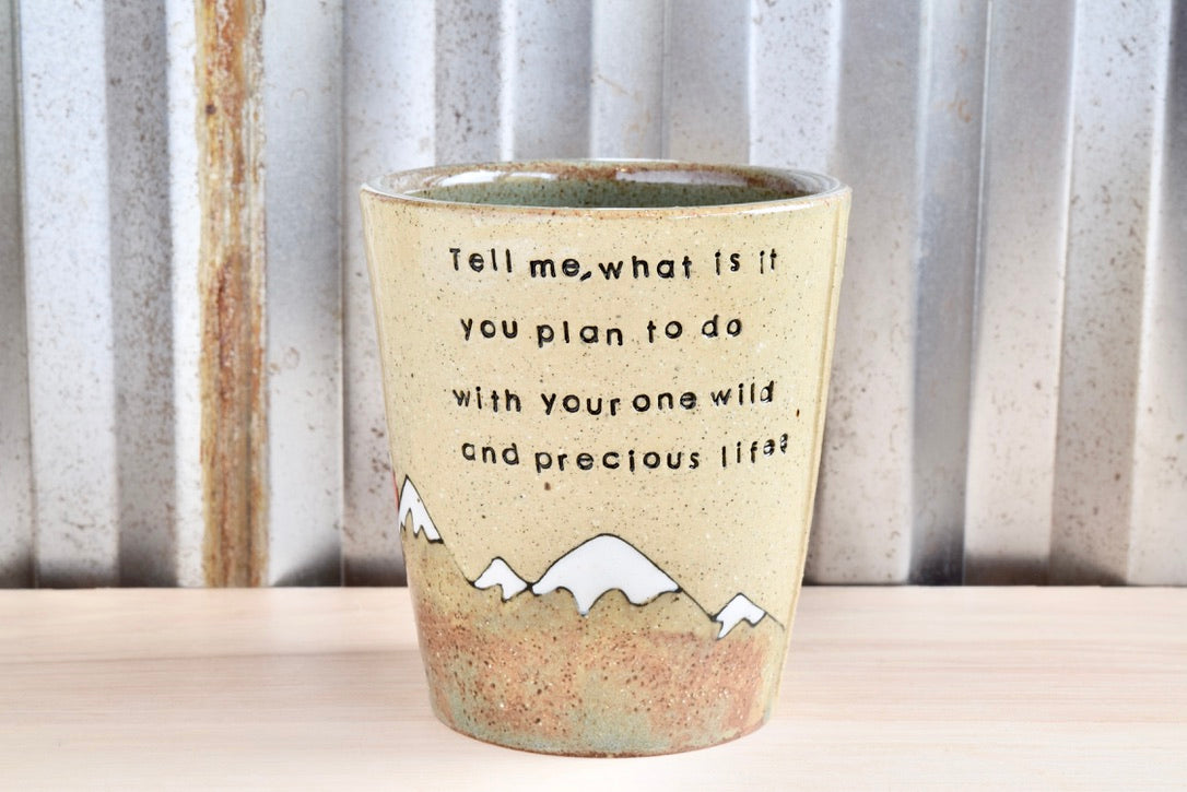 Mary Oliver Mountain Heart Tumbler