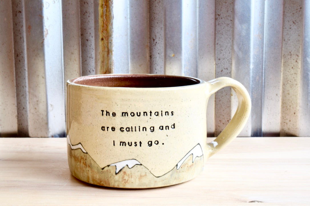 John Muir Mountains are Calling Sunrise Mountain Mug-Shortie