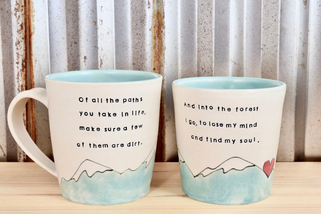 Muir Seafoam Hiker Mountain Heart Mug