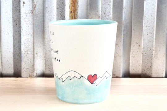 Mary Oliver Seafoam Mountain Heart Tumbler