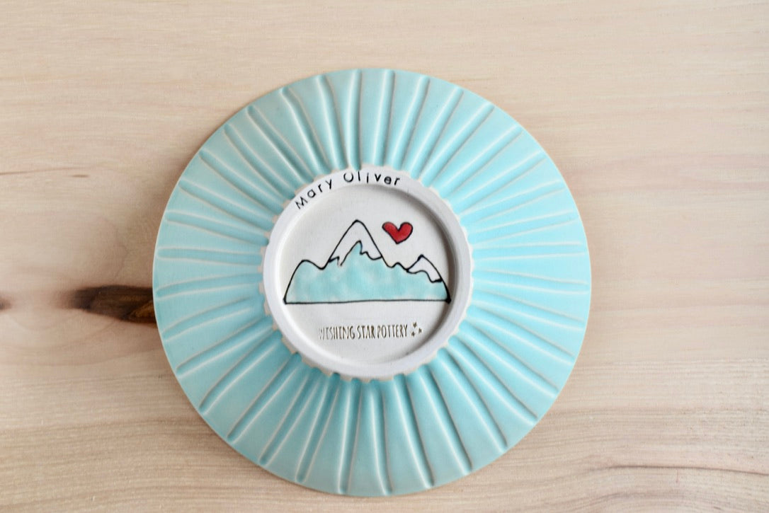 Mary Oliver Seafoam Mountain Heart Bowl
