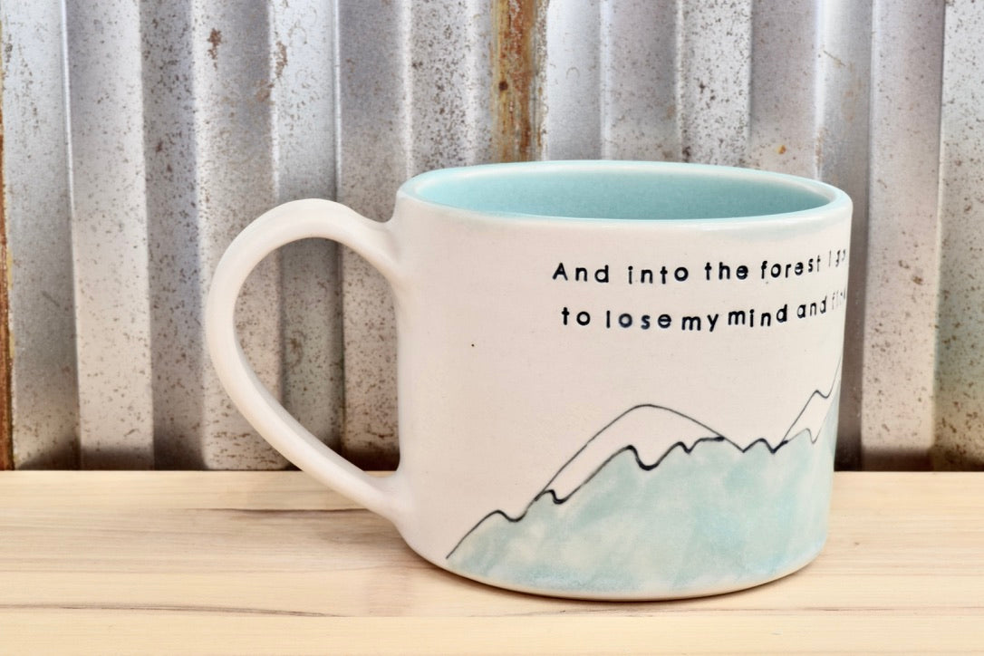 Muir Seafoam Find my Soul Mountain Heart Mug- Shortie