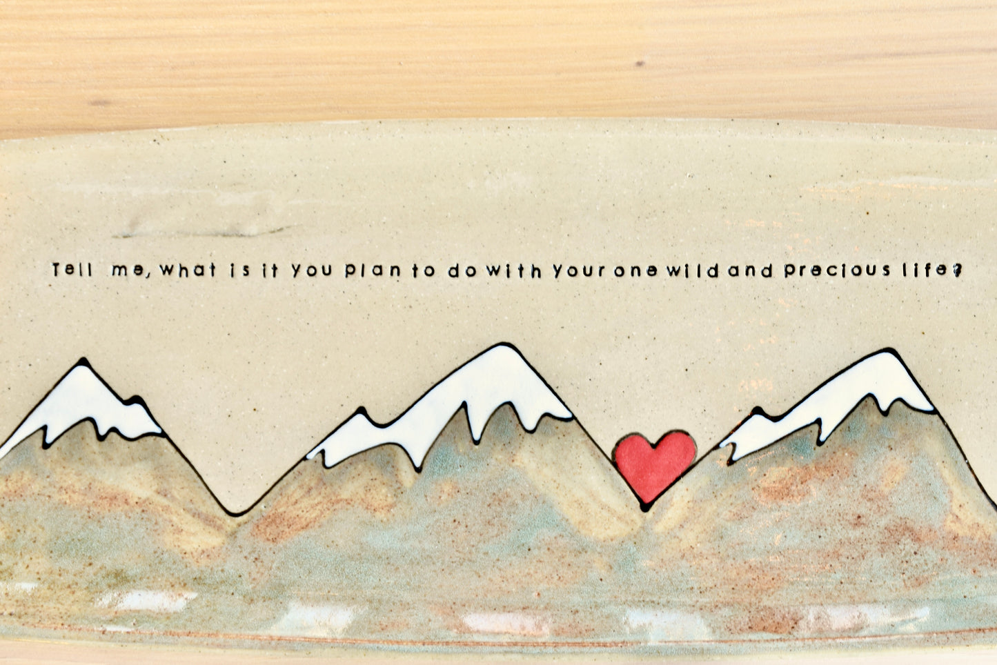 Mary Oliver Mountain Heart Serving Plate
