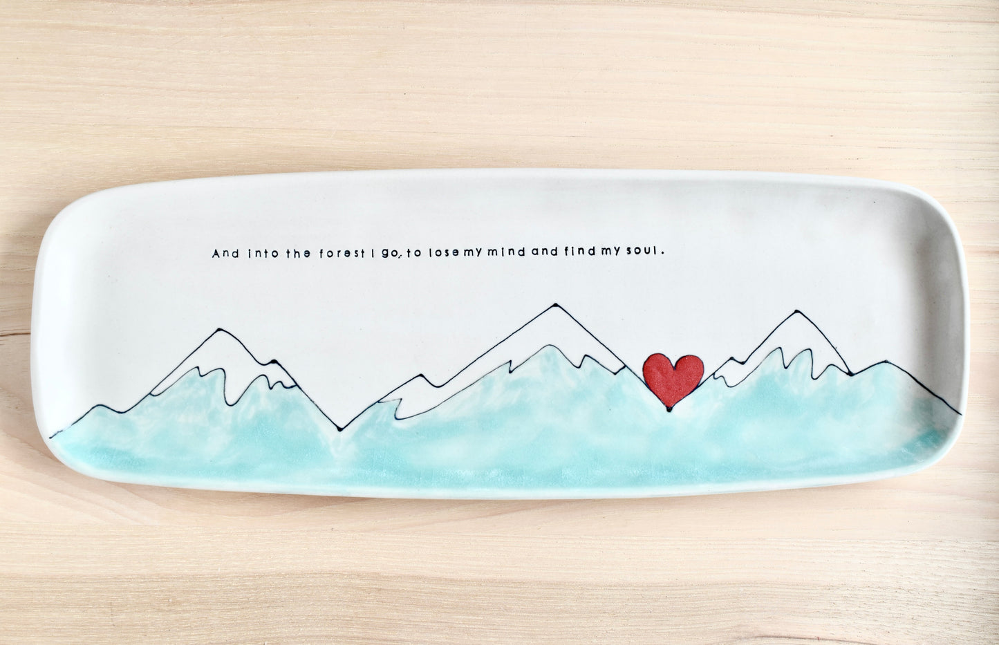 Muir Find My Soul Seafoam Mountains Serving Plate