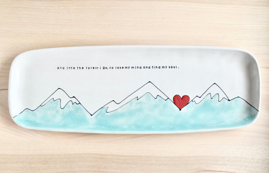 Muir Find My Soul Seafoam Mountains Serving Plate