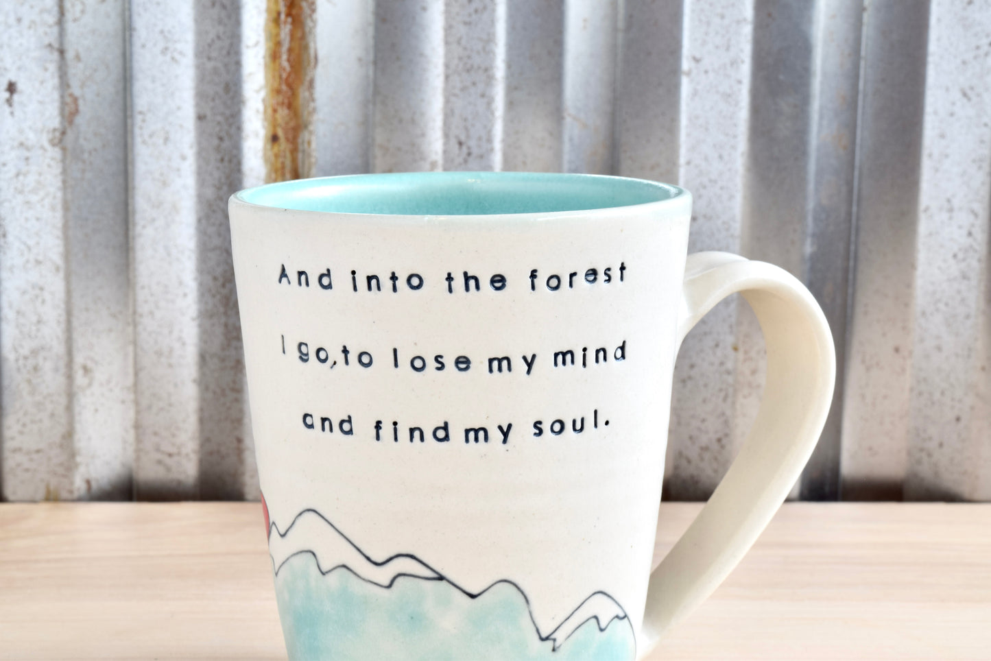 Muir Seafoam Find my Soul Mountain Heart Mug
