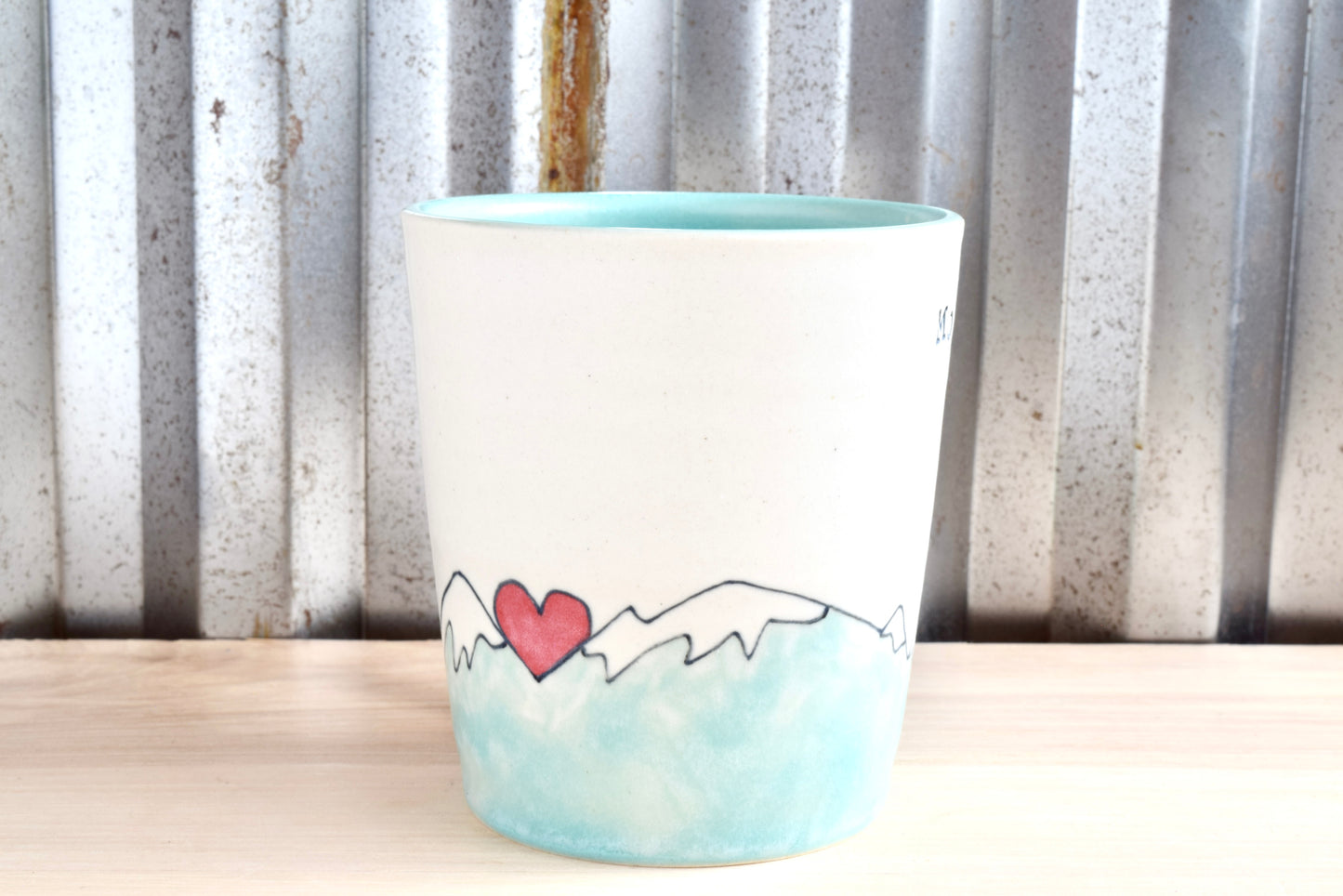 Mountain Girl Seafoam Mountain Heart Mug