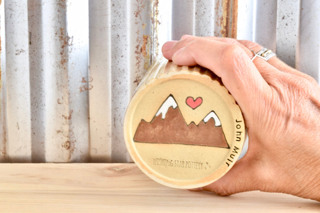 John Muir Hiker Mountain Heart Tumbler