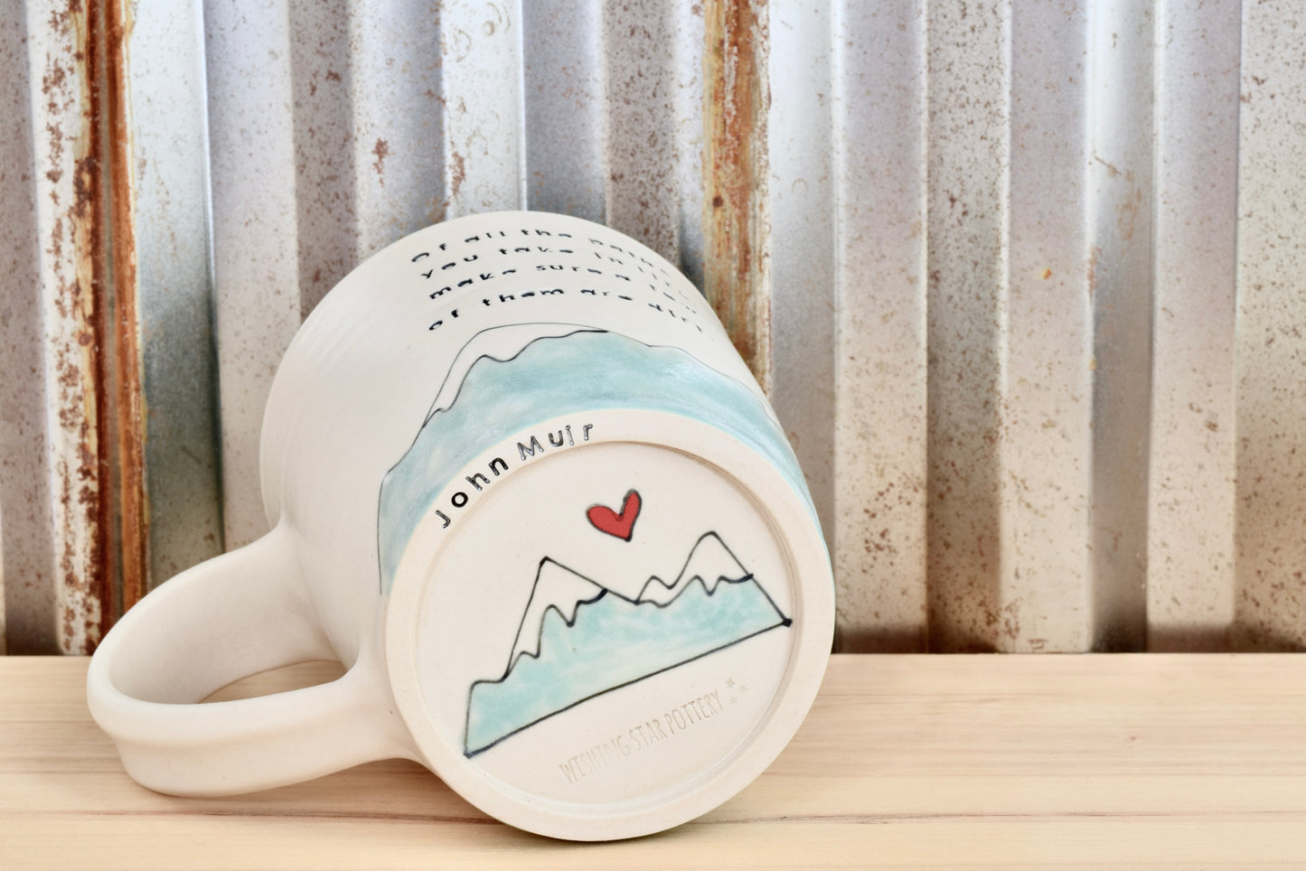 Muir Seafoam Hiker Mountain Heart Mug