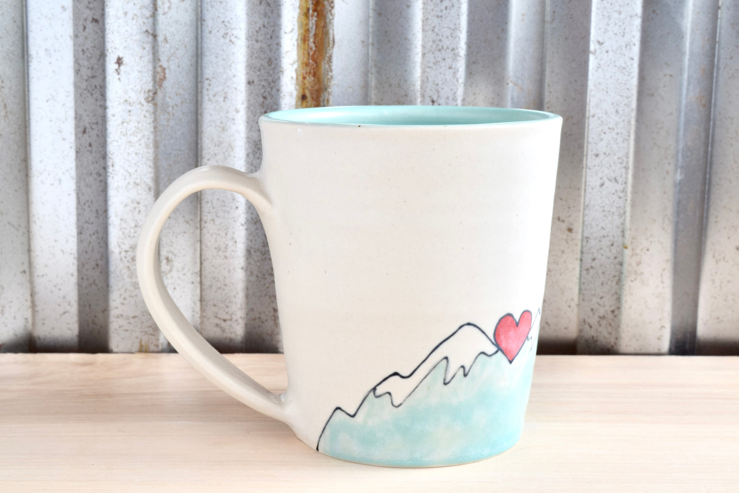 Mountain Girl Seafoam Mountain Heart Mug