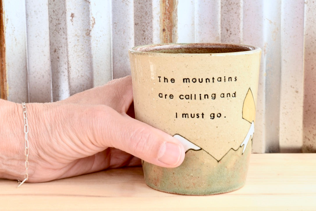 John Muir Sunrise Mountains Calling Tumbler