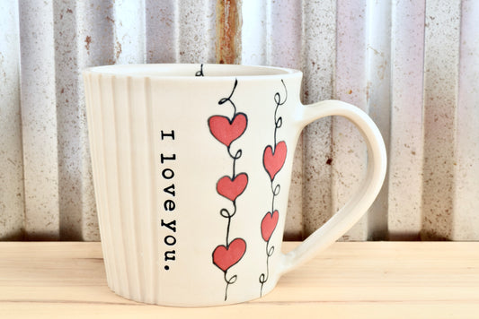 Tapered I love you. Heartstring Mug