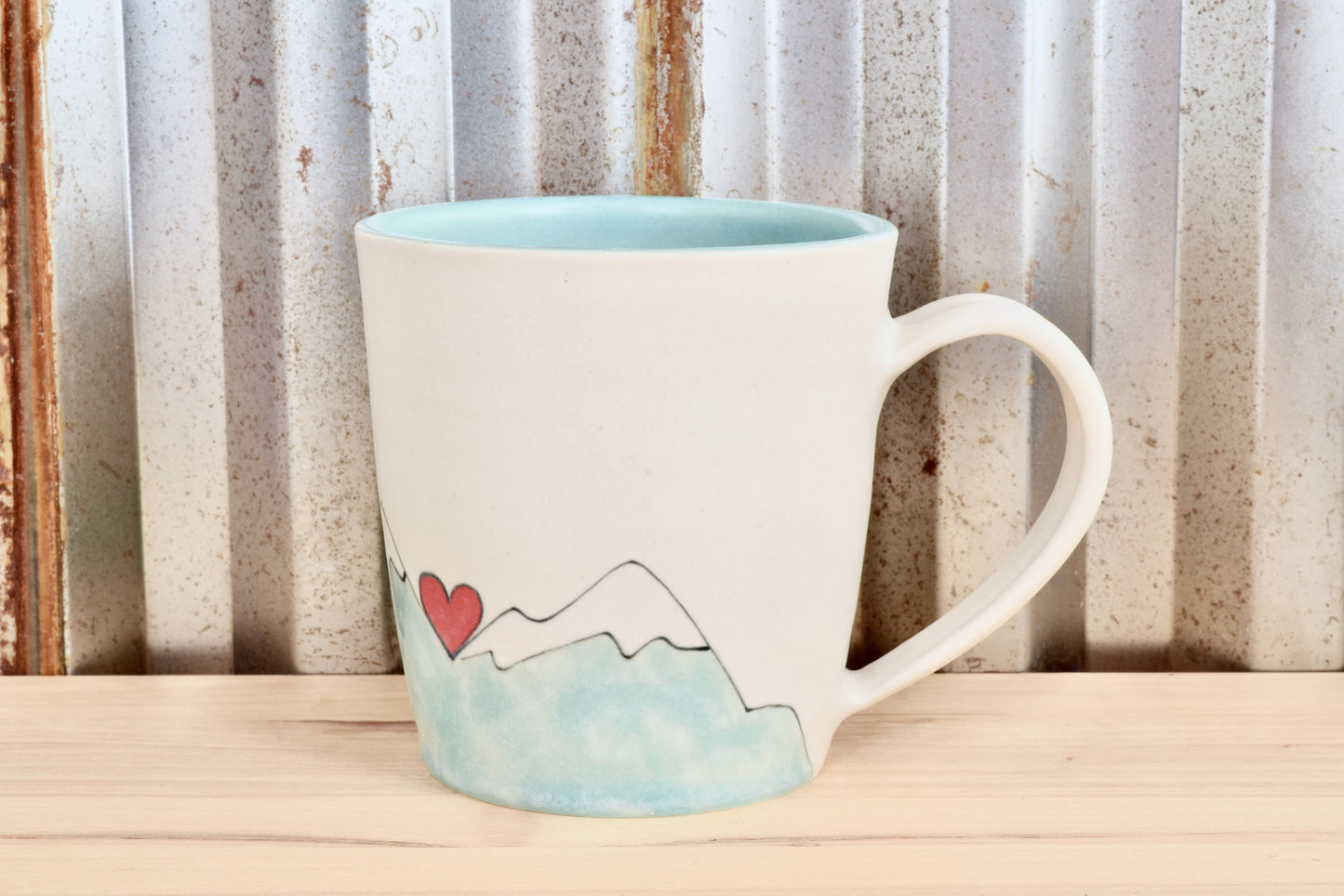 Muir Seafoam Hiker Mountain Heart Mug
