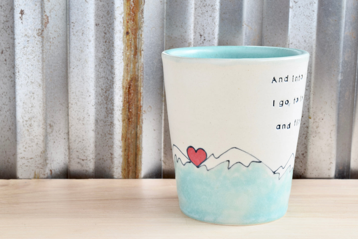 Muir Seafoam Find my Soul Mountain Heart Tumbler