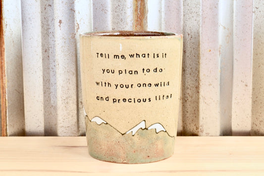 Mary Oliver Mountain Heart Tumbler
