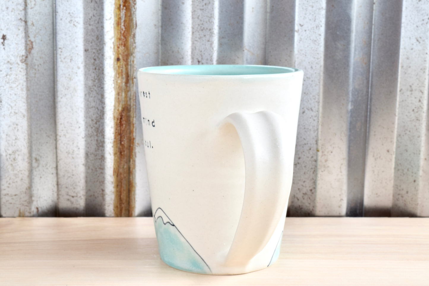 Muir Seafoam Find my Soul Mountain Heart Mug