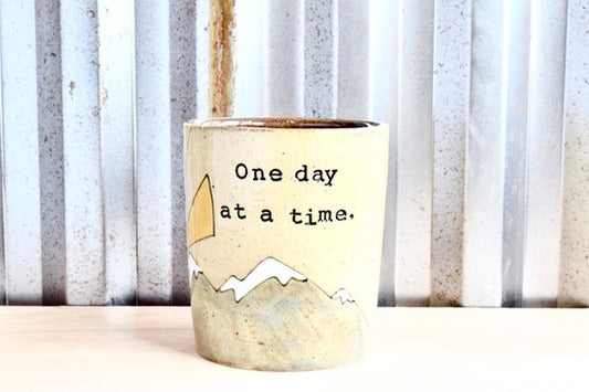 One Day at a Time Sunrise Mountain Tumbler