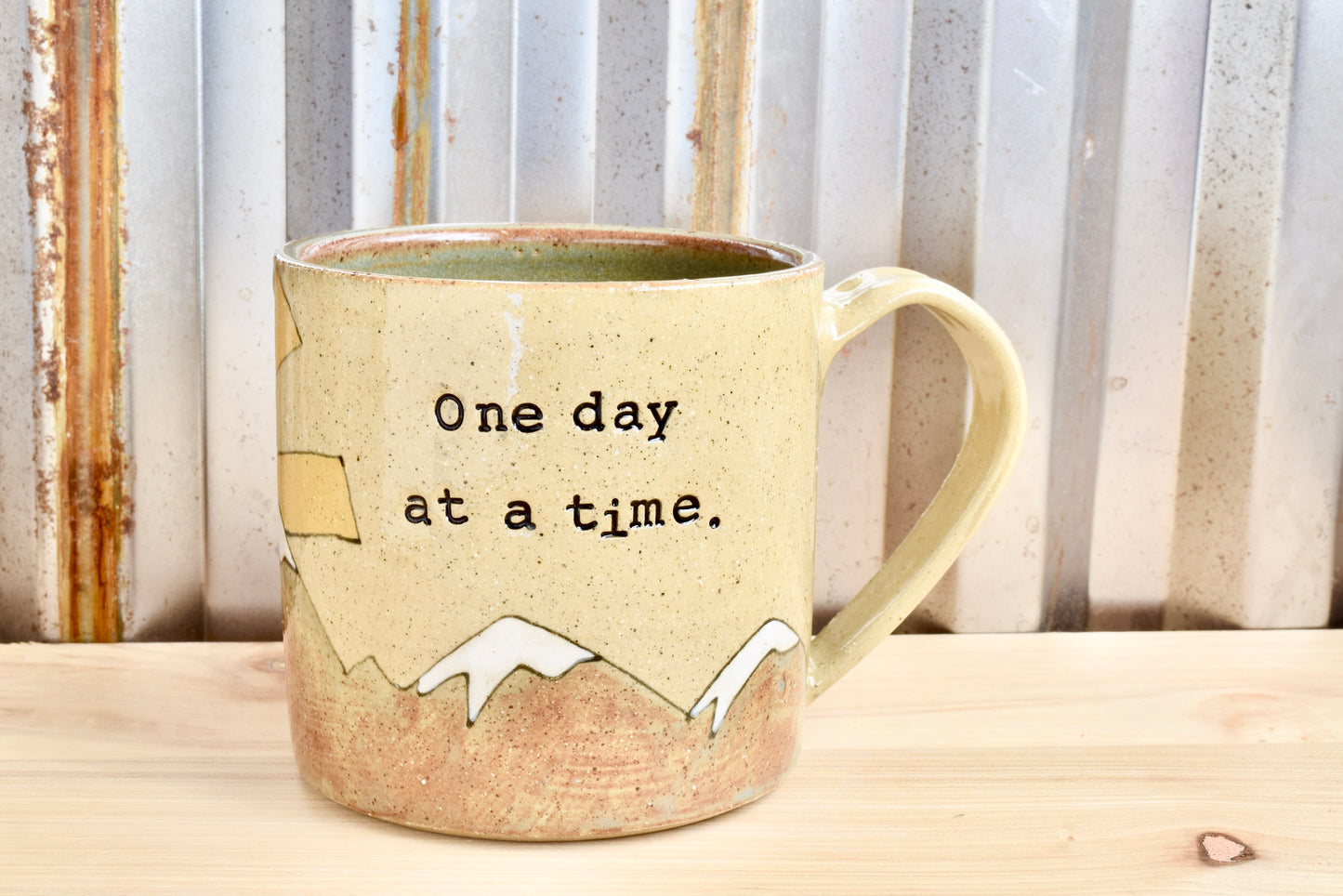 One Day at a Time Sunrise Mountain Mug